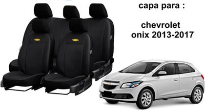 Imagem de Kit de Capas de Couro de Designer para Onix 2015 - Couro Impermeável + Chaveiro + Capa de Volante