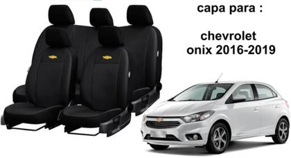 Imagem de Kit de Capas de Couro de Designer para Onix 2016 - Couro Impermeável + Chaveiro + Capa de Volante