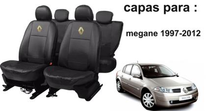 Imagem de Kit de Capas de Couro Impermeável Renault Megane 2007 a 2008 + Capa de Volante com Agulha + Chaveiro