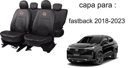 Imagem de Kit de Capas de Couro para Fastback 2022-2023 - Couro Impermeável + Chaveiro + Capa de Volante