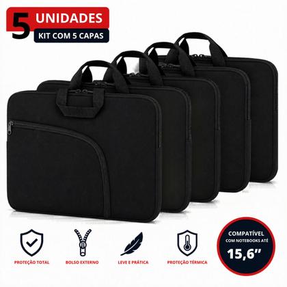 Imagem de Kit De Capas Luva Para Notebook De 15,6 Polegadas Com 5 Pçs