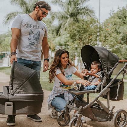 Imagem de Kit de Carrinho - Como 4 + Moisés + Bebê Conforto Risus + Bolsa + Adaptador Woven Grey (0-15kg) - ABC Design