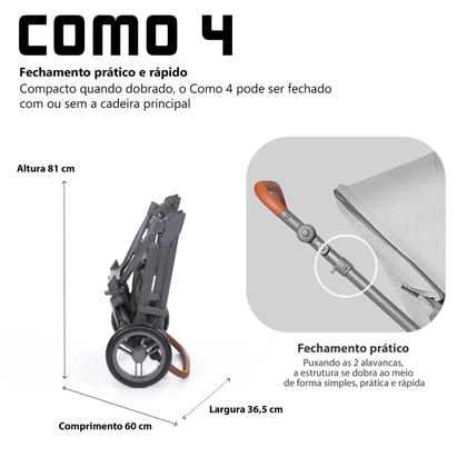 Imagem de Kit de Carrinho - Como 4 + Moisés + Bebê Conforto Risus + Bolsa + Adaptador Woven Grey (0-15kg) - ABC Design