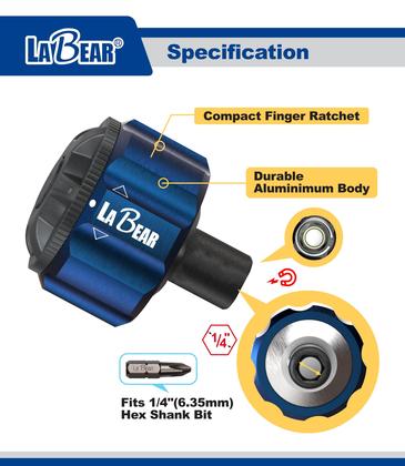 Imagem de Kit de catraca LABEAR 1/4 DR Palm Ratchet com 10 pontas de chave de fenda