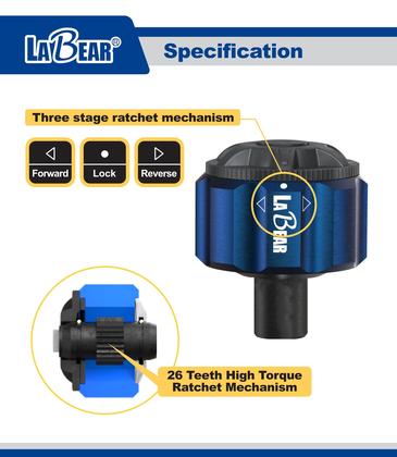 Imagem de Kit de catraca LABEAR 1/4 DR Palm Ratchet com 10 pontas de chave de fenda