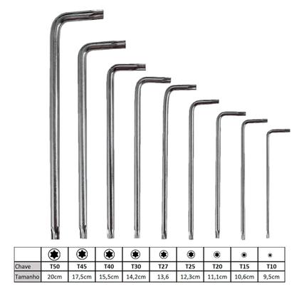 Imagem de Kit De Chave Allen G + Torx G Tipo L Profissional Com 18 Pç