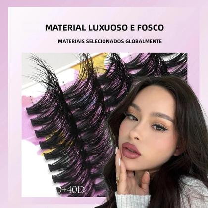 Imagem de Kit De Cílios Postiços Naturais Com Ponta Asa E Cola Para Aplicação DIY Em Casa GROINNEYA