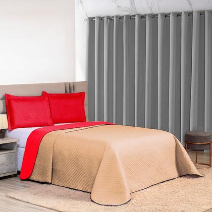 Imagem de Kit de Colcha Dupla Face Cama Posta Aconchego Toque Macio