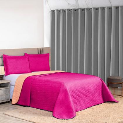 Imagem de Kit de Colcha Dupla Face Cama Posta Aconchego Toque Macio