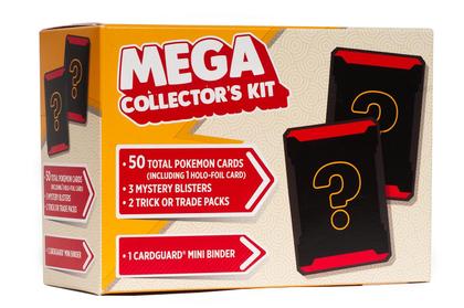 Imagem de Kit de colecionador Pokémon Mega 100 Cards, 5 pacotes e mini-fichário