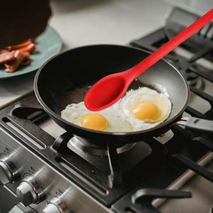 Imagem de Kit de Colher de Silicone para Refogar 30cm Cabo Longo Não Derrete Super Resistente