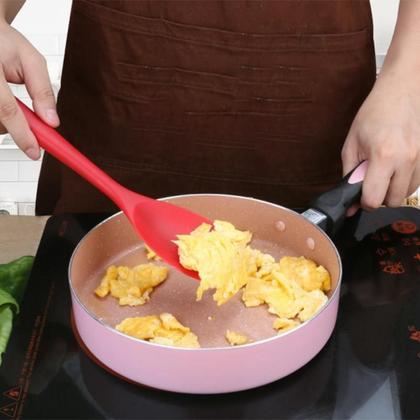 Imagem de Kit de Colher de Silicone para Refogar 30cm Cabo Longo Não Derrete Super Resistente