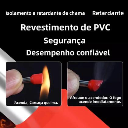 Imagem de Kit De Conectores De Cabos De Fiação Rápida Com Terminais Tubulares VE Isolados Tipo Tubo Em Caixa