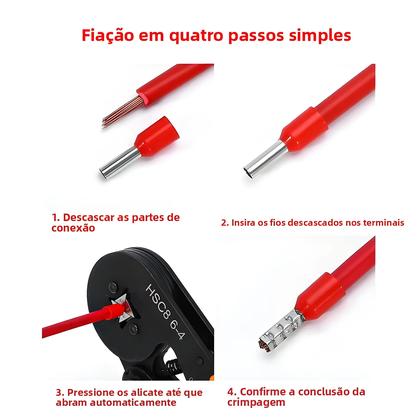 Imagem de Kit De Conectores De Cabos De Fiação Rápida Com Terminais Tubulares VE Isolados Tipo Tubo Em Caixa