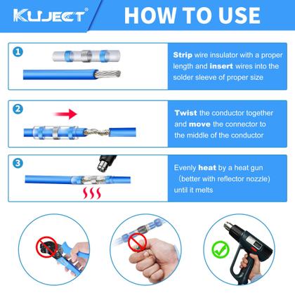 Imagem de Kit de conectores de fio Kuject Heat Shrink Self Solder 955PCS