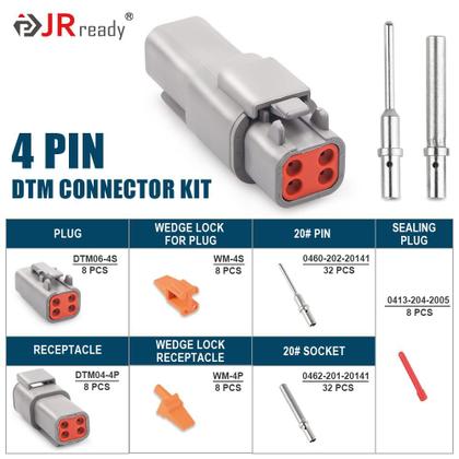Imagem de Kit de Conectores JRready Deutsch DTM 4 Pines 8 Kits con Contactos