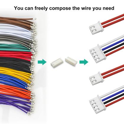 Imagem de Kit de conectores Kidisoii JST-XH com passo de 2,54 mm com cabo 22AWG