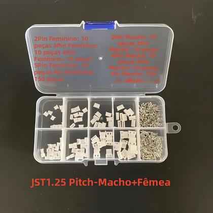 Imagem de Kit De Conectores Terminais Crimp JST SH 1.0mm 1.25mm 2.0mm 2.54mm Macho E Fêmea