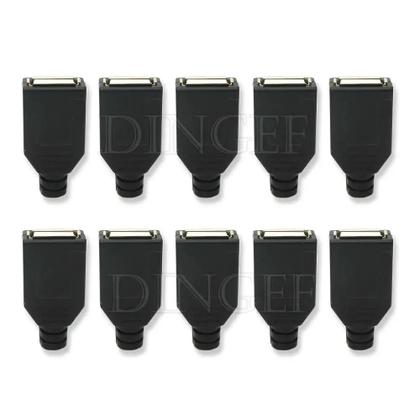 Imagem de Kit De Conectores USB Tipo a Macho E Fêmea De 4 Pinos Com 10 Peças E Tampa Plástica Preta Para DIY