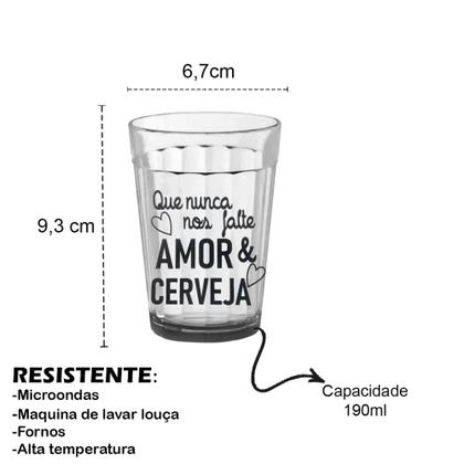 Imagem de Kit De Copo Americano 10 Unidades De Vidro Com Frases Decoradas 190ml