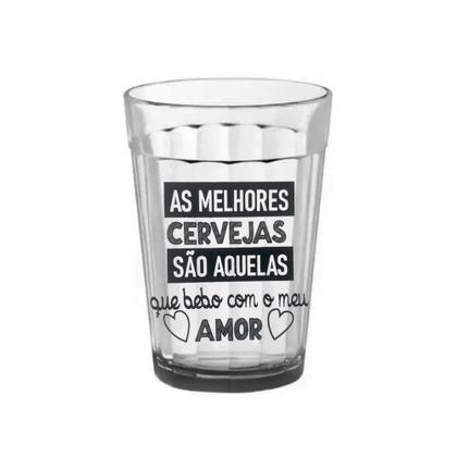 Imagem de Kit De Copo Americano 10 Unidades De Vidro Com Frases Decoradas 190ml