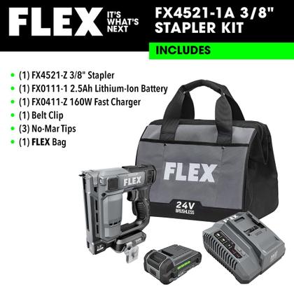 Imagem de Kit de coroa de 3/8" sem fio Stapler FLEX FX4521-1A 24V sem fio