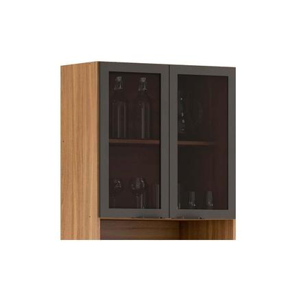 Imagem de Kit de Cozinha 6 Peças Firenze (2 Aéreos + 2 Balcões + 2 Paneleiros) FMT012 Avena/Grafito - Demóbile