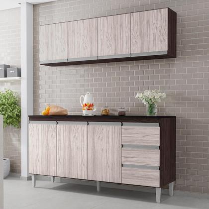 Imagem de Kit de Cozinha Andréia Balcão 150cm com Tampo MDP e Aéreo - AJL Móveis