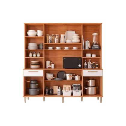 Imagem de Kit de Cozinha Compacta Livia 8 Portas 2 Gavetas e 6 Nichos Cinamomo/Off White - MGM