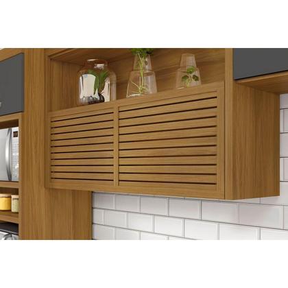 Imagem de Kit de Cozinha Completa 2 Peças Princesa (1Aéreo+1Balcão) C2P45 Freijo/Grafite - Nesher