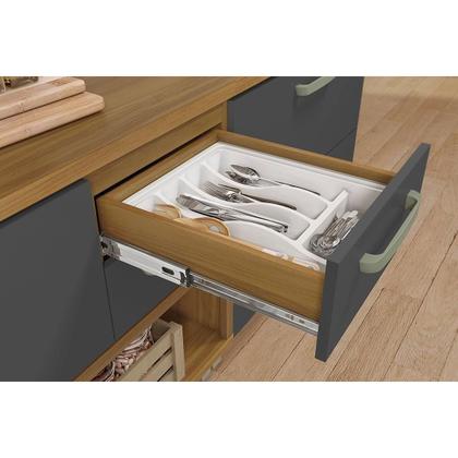 Imagem de Kit de Cozinha Completa 2 Peças Princesa (1Aéreo+1Balcão) C2P45 Freijo/Grafite - Nesher