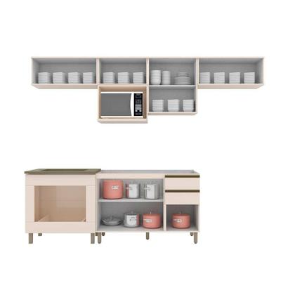 Imagem de Kit de Cozinha Completa 8 Peças Connect (5Aéreos+2Balcões+1Complemento) C5P79 Off White - Henn