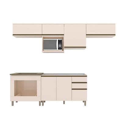 Imagem de Kit de Cozinha Completa 8 Peças Connect (5Aéreos+2Balcões+1Complemento) C5P79 Off White - Henn
