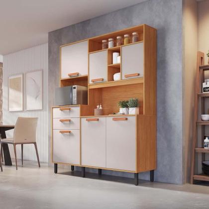 Imagem de Kit de Cozinha Itatiaia 6 Portas 2 Gavetas Off White Nápoles