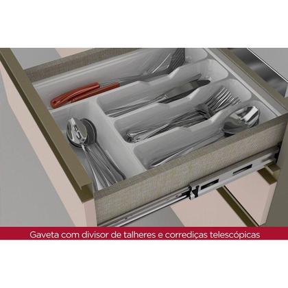 Imagem de Kit de Cozinha Modulada 12 Peças Connect 1 (5 Armários + 3 Balcões + 1 Paneleiro + 3 Complementos) C12P01 Duna/Cristal