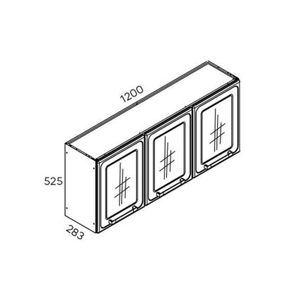 Imagem de Kit de Cozinha Modulada 4 Peças Estilo  (2 Armários + 1 Balcão + 1 Paneleiro) C4P97 Cinza/Grafite - Bertolini