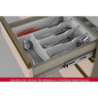 Imagem de Kit de Cozinha Modulada 9 Peças Connect (3 Armários + 2 Balcões + 2 Paneleiros + 2 Complementos) C9P01 Duna/Cristal