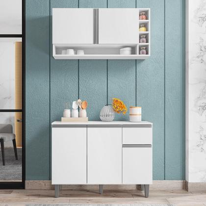 Imagem de Kit de Cozinha Vanessa Balcão com Tampo MDP e Aéreo - AJL Móveis