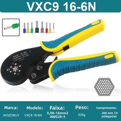 Imagem de Kit De Crimpagem De Terminais Tubulares 0.08-16mm² HSC8 Alicates De Crimpagem Elétrica Conjuntos De