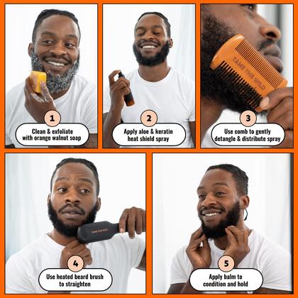 Imagem de Kit de cuidado de barba Tame The Wild Pro com alisador aquecido