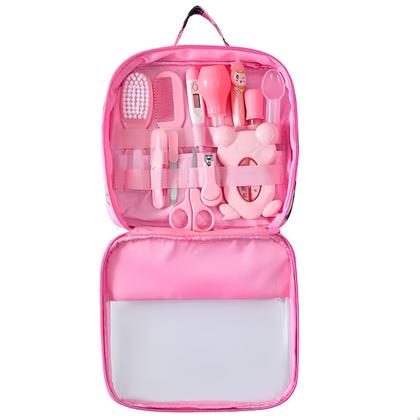 Imagem de Kit De Cuidados De Saúde De Beleza Do Bebê 13 Peças Bolsinha Estojo Completo com Termômetro, Cortador de Unhas, Escova, Lixa
