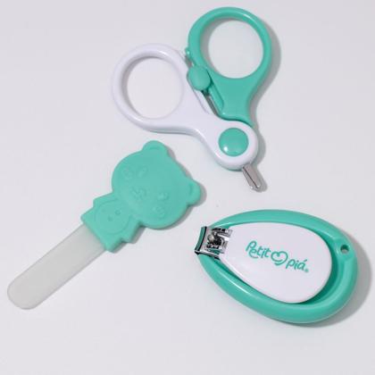 Imagem de Kit de Cuidados Higiene Do Bebê Petit Piá 3 Peças Verde 0m+
