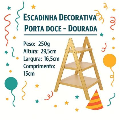 Imagem de Kit de Decoração Completo para Aniversário 1 Escadinha, 2 Vasos Decorativos e Topo de Bolo Personalizado
