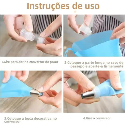 Imagem de Kit De Decoração De Bolos 20/26/42 Peças Com Bicos De Aço Inoxidável, Sacos De Confeitar De Silicone