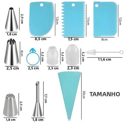 Imagem de Kit De Decoração De Bolos 20/26/42 Peças Com Bicos De Aço Inoxidável, Sacos De Confeitar De Silicone