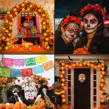 Imagem de Kit de decoração Roberly Day of The Dead com guirlanda de calêndula