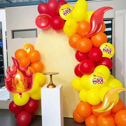 Imagem de Kit de decoração Saxuxu Fire Balloon Arch com tema de caminhão de bombeiros