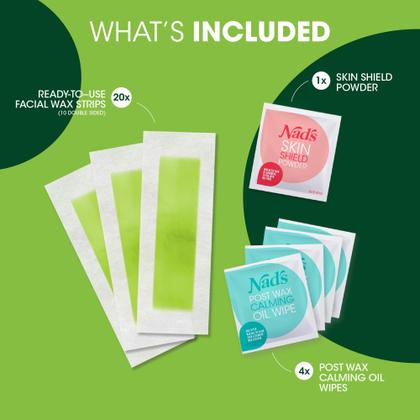 Imagem de Kit de depilação facial Wax Strips Nad's para mulheres