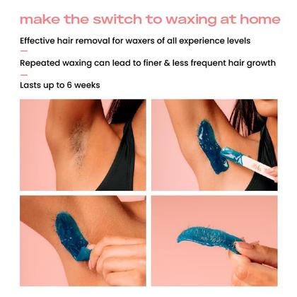 Imagem de Kit de depilação KoluaWax Premium para mulheres com aquecedor e pacote com 4 miçangas
