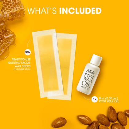 Imagem de Kit de depilação Nad's Facial Wax Strips Natural All Skin 30 tiras